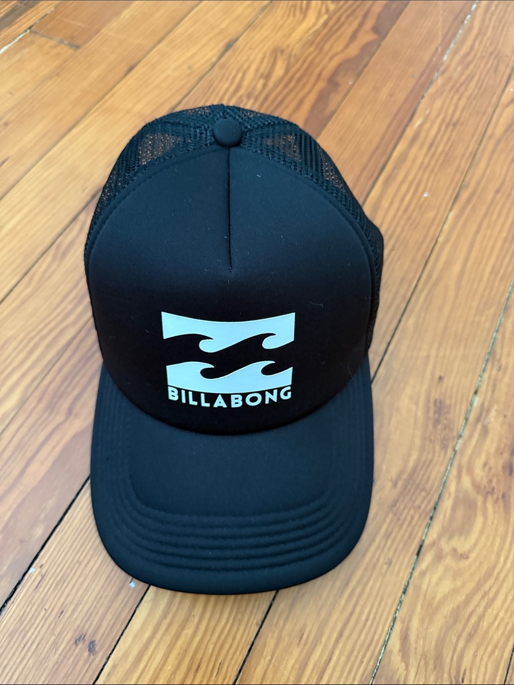 Billabong Black Trucker Hat with White Logo